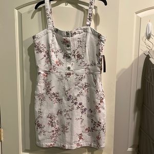 White floral mini dress